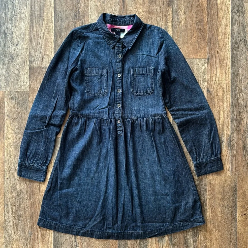Gap Kids Denim Long Sleeve Button Down Casual Dress